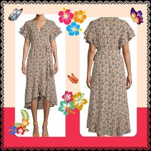 Max Studio Floral Wrap Hi-Lo Dress